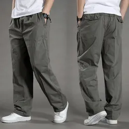 Men's Cargo Pants Spring Cotton Black Work Pants Large Size Summer Casual Climbing Joggers Sweatpants Man Autumn Trousers 240126