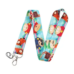 south park Keychain ID Credit Card Cover Pass Mobile Phone Charm Neck Straps Badge Holder Keyring Accessories