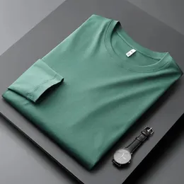 Highend Spring och Autumn Fashion Versatile Casual Base undertröja Mens Tshirts Solid Color Full Long Sleeve Tops Tees 240130