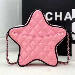 Bolsa de bolsa de bolsa de star de 24c bolsas estrelas de estrela de 22,5cm de loja de ombro de qualidade sacos de cadeia de cadeia de moda lady crossbody bolsas de espelho 10a