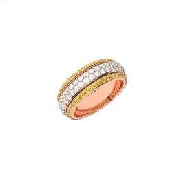Отличные мужские ювелирные изделия, вращающееся кольцо в стиле хип-хоп, 2 слоя с бриллиантами и драгоценными камнями, настоящее твердое кольцо из 14-каратного золота со льдом, блестящее вращающееся кольцо-спиннер