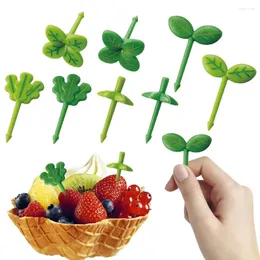 Çatallar 8pcs/set yaprakları meyve çatal çocukları atıştırmalık tatlı dekorasyon kürdan öğle yemeği salata aksesuarları kek seçimleri