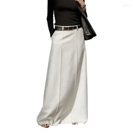 Gonne Modigirl Primavera Nero Bianco Casual H-Line Maxi Moda donna Gonna lunga Bottoms 2024 Uscire Streetwear