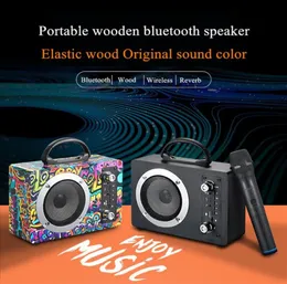 Wooden Wireless Bluetooth Speaker Portable Outdible Card FM aux o Hifi Bluetooth Smeeders MP3 Music Player sounda04a322829722