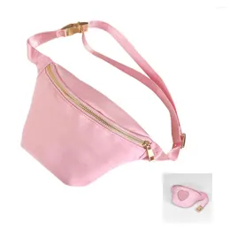 Waist Bags Preppy Nylon Pouch Fanny Packs Fashion Workout Running Travelling Hiking Belt Bag Adjustable Lightweight For Women-L