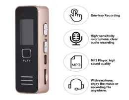 Digital Voice Recorder 20-godzinne nagrywanie z odtwarzaczem mp3, mini o obsługa rekordu 32GB TF Professional Dictaphone4888705