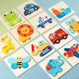 Puzzles Baby Early Education Intelektual Development Niemowlęta i małe dzieci duże kawałki drewnianej trzynsionalnej układanki do OTA26