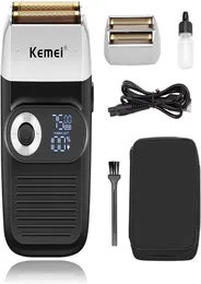 Kemei Foil Shavers for Men Electric Razor z łysym obciążeniem elektrycznym elektrycznym wyświetlaczem LED 2 w 1 p08174062926