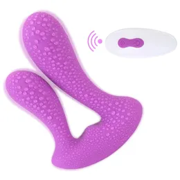 Doppelte Penetration Dual Head Anal Plug Vibrator Anus Vagina Massagegerät 9 Geschwindigkeit G-Punkt Stimulator Fernbedienung Sexspielzeug für Frau 240126