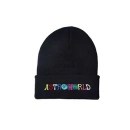 Beanie/Skull Caps Travis-Scott-Astroworld Knittade Hat Beanie Ski Warm Winter Unisex Skallies Beanies Warm Cap för män Kvinnor YQ240207