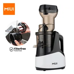 MIUI Slow Juicer 7LV Estrattore a spremitura a freddo a vite Senza filtro Facile lavaggio Macchina elettrica per frutta di grosso calibro ModlePrime 240131