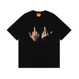 Homens camisetas 2024s estilo americano desdenhoso dedo de manga curta t-shirt para homens oversized hip-hop oversized homens verão marca na moda homem gordo puro algodão meia manga