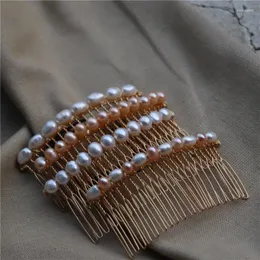 Hair Clips Wedding Natural Freshwater Pearl Hairwear Jewelry For Women Girls Bridal Accessories Mixed Baroque Comb French Clip