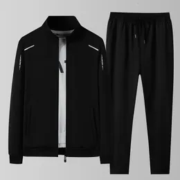 Frühling Herbst Sweatshirt Jogginghose Hosen Für Männer Set Zwei Stück Schwarz Trainingsanzug Hip Hop Streetwear Laufende Sport Kleidung 240202