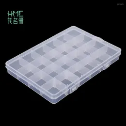 Smyckespåsar som säljer 24 slots Plastförvaringslåda Fodral Transparent Rectangle Organizer Beads Earring Container 2024 Ankomst