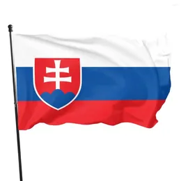 Herrbyxor 12 tum 4K Europe Slovakia stabil flagga med CCCA -linjer Plastpolar Aktivitet Parade Sport Osccam