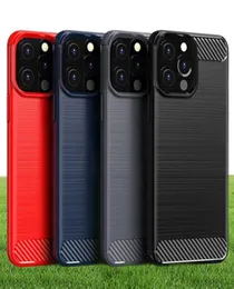 Carbon Fiber Phone Cases Rugged Armor Shockproof Slim Soft TPU Cover For iPhone 14 13 12 mini 11 pro X XS MAX XR 8 7 Plus Samsung 6080283