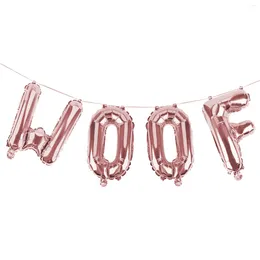 Hundebekleidung 4PC 16'' Folienballon Gold Meow Rose Katze Geburtstag Dekoration Party Silber Woof Banner Haustier