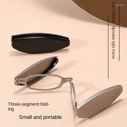 Solglasögon högkvalitativ bärbar vikning av läsglasögon män kvinnor anti-blå ljus ultratunna datorglasögon med fall 1.5 2.5