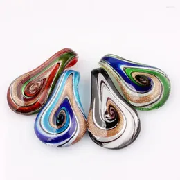 Anhänger Halsketten Q Großhandel 6 stücke Handgemachte Murano Lampwork Glas 4 Farbe Wasser Tropfen Fit Halskette Schmuck Geschenke Frauen