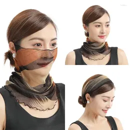 Scarves Scarf For Women With A Thin Sunscreen Veil Small Neck Protection Autumn And Winter Masks Women's