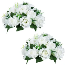 Artificial Flower Ball Arrangement Bouquetplastic Rose for Wedding Centerpiece Rack Party Valentines Day Home 240131