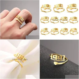 Bandringe Edelstahl Ziffern Silber Gold Jahr Offener Ring für Frauen Männer Modeschmuck Geburtstagsgeschenk Will und Sandy Drop Lieferung DHSIP