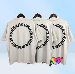 Oversized serviço de domingo tshirt confiança deus t das mulheres dos homens de alta qualidade hip hop oeste topos cpfm manga curta espírito santo x07082193278