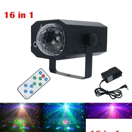 Effetti LED 16 modelli in 1 Proiettore di luce laser Sfera magica Telecomando 10W Dj Disco Onda d'acqua Effetto di illuminazione scenica Lampada Drop Dhtp3