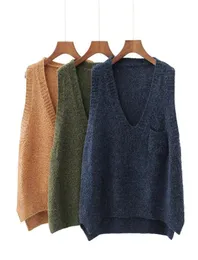 Cashmere Winter Spring Warm Sweater Vest Women VNeck Knitted Female Casual Tank Tops Sleeveless Loose Knit Pullovers Women1518933