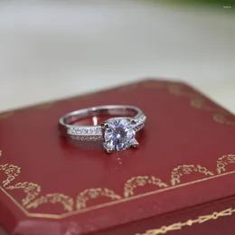 Bandringe Luxus Mosang Stein Geschlossener Ring für Frauen S925 Sterling Silber Prinzessin Fang Alien Einfaches und einzigartiges Freundin Geburtstagsgeschenk