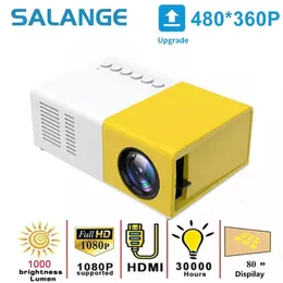 Salange J9Pro Mini Projector LED Home Media Player Audio Portable Proyectors 480x360 Pixels Supports 1080P USB Video Beamer 240131