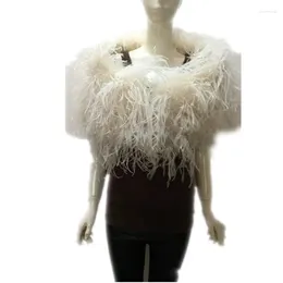 Женские шарфы из натурального страусиного пера, пушистая шаль, свадебные накидки для вечерней вечеринки