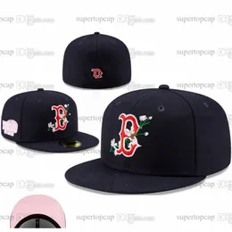 2024 Men's Baseball Full Closed Caps SD Letter Ed Brown Color Bone New Black Boston Gold P Patched Sakura Sport Fitted Hats World Series Atlanta Navy Fe7-011