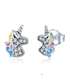 925 STERLING Gümüş Charm Kristal Saplama Küpe Kadınlar İçin Alerjik Gümüş Değil Kızlar Sterlingsilverjewelry Valentine039s GIF1103297