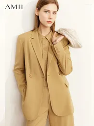 Kadın Suits amii Minimalizm Sonbahar Kadınlar Takım elbise ceket çift göğüslü gevşek vintage ofis bayan iş blazers kadın giyim 12230193
