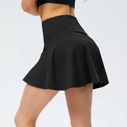 Lu hizalama etek şort etekler yaz yüksek bel fitness katı kısa tenis golf giyim kadın skort tenis elbise limon ll jogger lu-08 2024