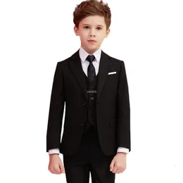 Boys Black 007 Wedding Suit Kids 형식 블레이저 의류 세트 신사 어린이 아이들의 날 졸업 코러스 공연 드레스 의상 240130