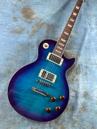 Standard electric guitar, blueberry gradient color, imported tiger pattern, available for lightning free shipping