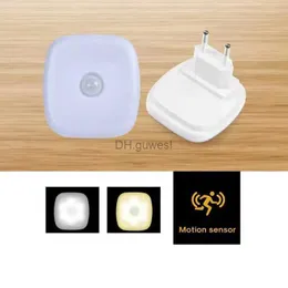 Night Lights Night Light With EU Plug Smart Motion Sensor LED Night Lamp Lights For Home Childrens WC Bedside Lamp för hallvägen YQ240207