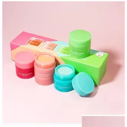 الشفاه بلسم العلامة التجارية الكورية للرعاية الخاصة 8g قناع Slee Slee 4pcs/مجموعة مرطبة مغذية من الكريمة القابلة للتسليم وصحة الجمال Makeup Makeup Dhbeq