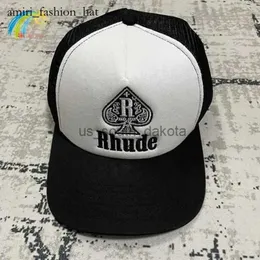 Projektant hat rhude hat swobodne szerokie grzbiet filtra przeciwsłoneczna rhude baseball czapka mężczyzn Kobiety Wysokiej jakości streetwear zielony niebieski rhude regulowany kapelusz 5140