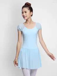 Stage Wear Ballet Skirt For Girls DanceWear Tutus Dress Clothes Kids Women Leotard Short Sleeve Cotton Costumes Dancing Dance Grown