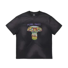 Мужские футболки Мужские Saint Michael Cho Artist Murakami Takashi Collaboration Mushroom Eye Print Vtg Worn Out Washed с короткими рукавами Мужской