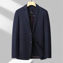 Высококачественная мужская мода, красивый шерстяной костюм, весенне-осенняя эластичная бесшовная повседневная мужская куртка, пиджаки 240201