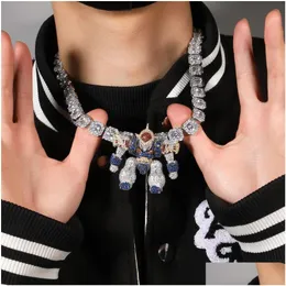 Anhänger Halsketten Cartoon Iced Out Halskette Herren Hip Hop Schmuck Hohe Qualität 3D Roboter Drop Lieferung Anhänger Dhw6B