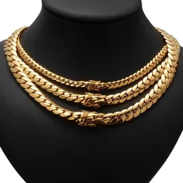 S Tank Equitação Crop Chain Colares Fundição Borboleta Bloqueio Pulseira Homens Hip Hop Aço Inoxidável Cubano Jóias Drop 240201