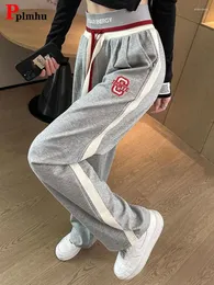 Frauen Hosen Casual Baggy Streetwear Jogginghose Hohe Taille Breite Bein Koreanische Mode Übergroßen 4XL Spitze-up Gerade Pantalones