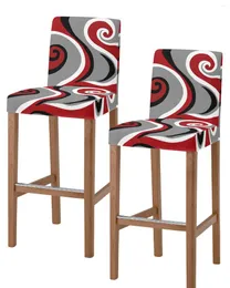 Chair Covers Contemporary Abstract Vortex Red Bar Stool Cafe Office Slipcovers Removable Seat Cover For Pub Kitchen
