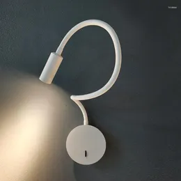 Duvar lambası başucu okuma yedek basit nordic yaratıcı el proje geri çekilebilir cep telefonu şarj